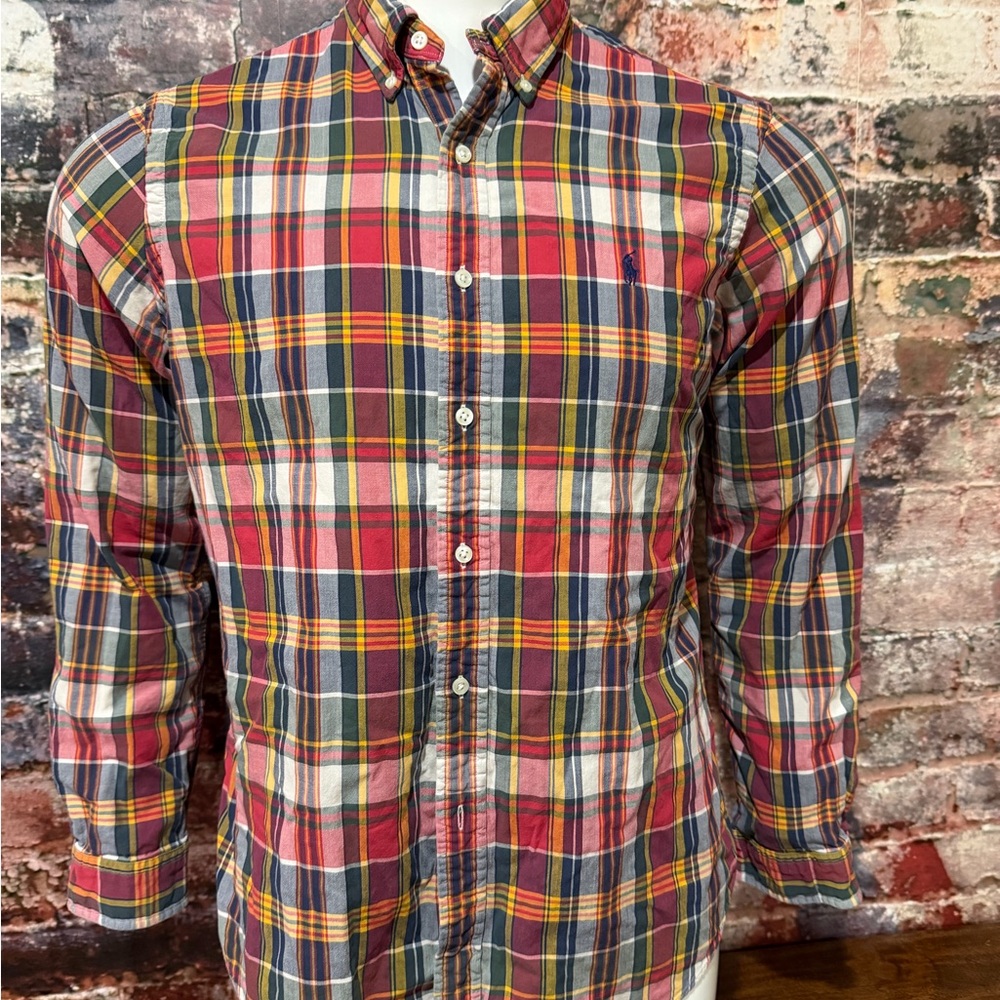 Classic Multicolor Plaid Polo RL Men's Shirt
Size large